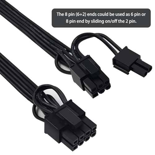 Cable SATA a 8 pines PCIe para tarjeta gráfica y adaptador de alimentación GPU de 9 pulgadas 3