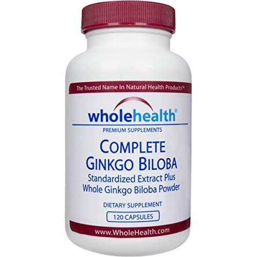 WholeHealth Complete Ginkgo Biloba Extract (120 Capsules) â€“ Promote Focus, Memory & Mental Performance with Standardized Extract Plus Whole Ginkgo Biloba Powder
