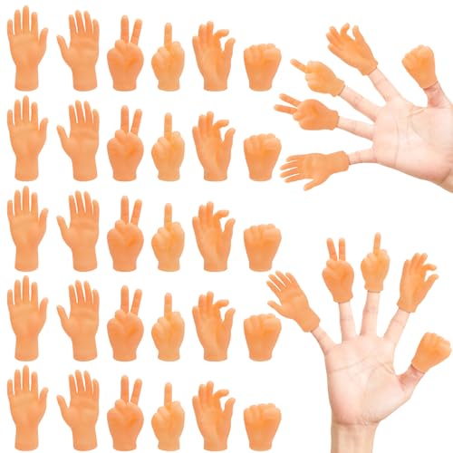 30pcs Mini Marionnettes à Doigts, Petits Doigts Mini Doigts Amusants en Caoutchouc Petites Mains...