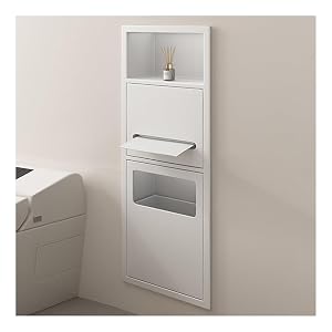 GFAZXDS Stainless Steel Bathroom Niche Recessed Organizer Shower Shelf with Garbage Can Waterproof Wall-Inserted Storage Caddy NO Tile