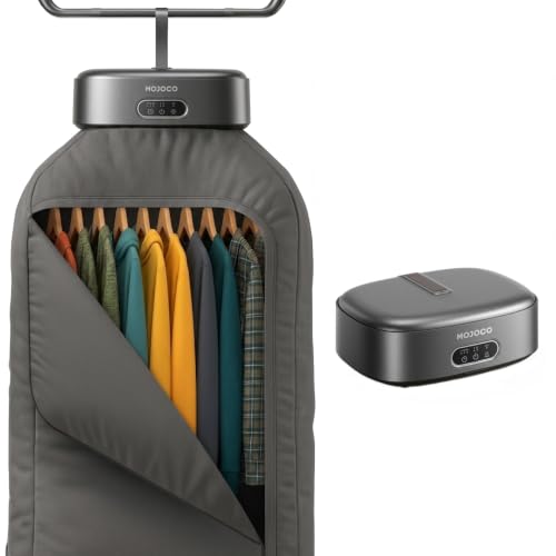MOJOCO Portable Clothes Dryer - Mini/Compact Dryer for Apartment, RV, Travel - Small Quiet Fast-Drying Machine with Adjustable Timer & Hassle-Free Setup