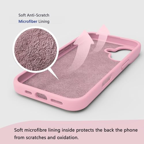 Image of iPhone 17 Case Silicone,Soft Microfiber Lining(Rose Pink)