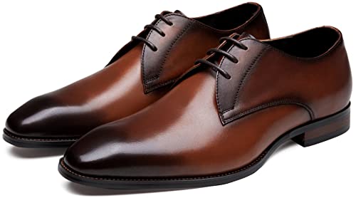 Image of Jousen Men's Dress Shoes Leather Wingtip Formal Business Oxford Shoes Brogue Retro Derby Dress Shoes for Men