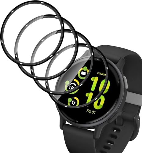 HidWee Compatible con Garmin Vivoactive 5 Protector de Pantalla, 4 Piezas HD Anti-Arañazos Protector Película de Flexible de TPU [No es de cristal], Anti-Aceite Anti-Burbujas Protectora
