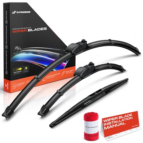 A-Premium 26+18+16 Windshield Wiper Blades Compatible with Subaru Outback 2020 2021 2022 2023 2024 - Front Rear Wipers Blade Set Gen2V5/RL3 Arm with Wear Indicator & Towel (Pack of 3)