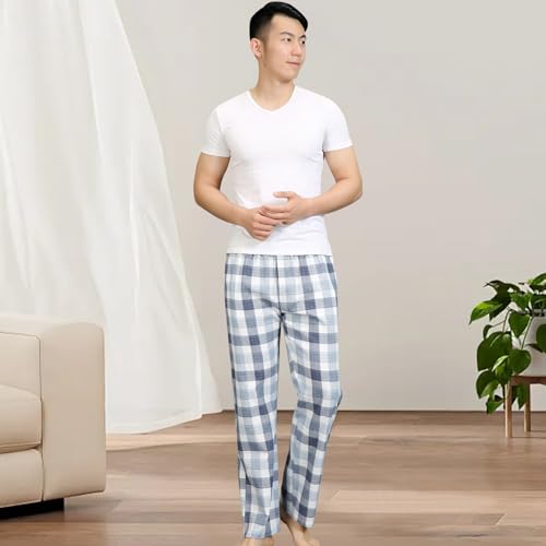 HomyComy Men's Pajama Pants Soft Sleep Pants Pajama Bottoms Cotton Lounge Pants with Pockets2
