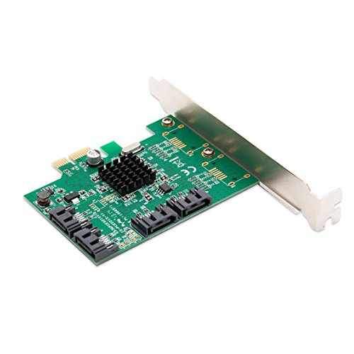 Image of PCIe 2.0 x1 4 Port SATA III Non-RAID Card, Marvell 9215, with Low Profile Bracket