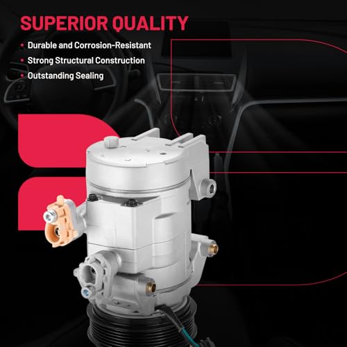 BDFHYK Air Conditioning A/C Compressor with Clutch Compatible with Ford F-250 F-350 Super Duty 6.2L 2017-2019, F-450 F-550 Super Duty 6.8L 2017-2019, Replacement HC3H19D629CC HC3Z19703B