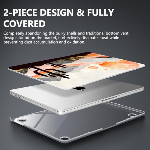 Image of Mektron Case for 2025 MacBook Air 13-inch M4 Laptop A3240 with 13.6-inch Liquid Retina Display,Compatible with 2024 2022 M3 /M2 MacBook Air 13 inch Hard Shell Cover,Fit Model A3113 A2681，Sun & Cactus