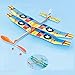 Pluzmecalm 2 Pack Rubber Band Powered Airplane Kit,Random Color Wood Glider Kits, Realistic Throwing Glider Hand Model for Adults Students Outdoor Sports Toy