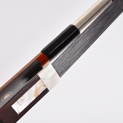 Image of Mozart Professional 4 /4 Brazilwood Violin Bow - Ebony Frog, Black Horsehair, Balanced Lightweight Design for Students & Advanced Players
