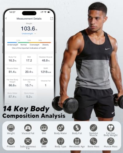 Image of GE Smart Scale for Body Fat with BMI Muscle Mass, 5.3-inch Handle Display