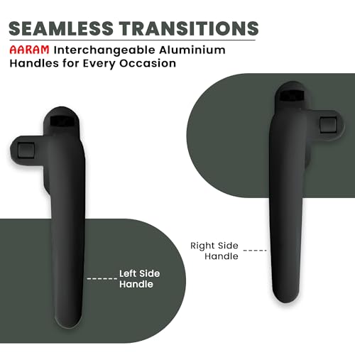 Image of AARAM Aluminium Window Handle, Pack of 1, Domal Handle for Windows & Doors, Single Point Handle, Corrosion Free, Right & Left Side, Replacement for Window & Sliding Doors (Black)