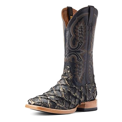 Ariat Mens Deep Water Western Boot Distressed Black Piraruci/Ancient Black 11