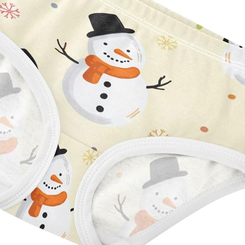 Winter Cute Snowmen Christmas Girl Panties Cute Girls Underwear Toddlers Cotton Florals Briefs Kids Undies 2t4