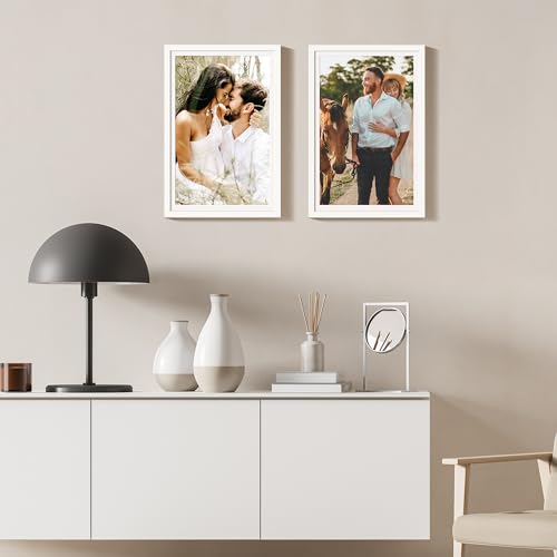 Image of upsimples 12x18 Picture Frame, Display Pictures 11x17 with Mat or 12 x 18 Without, Wall Hanging Poster Frames, White, 1 Pack