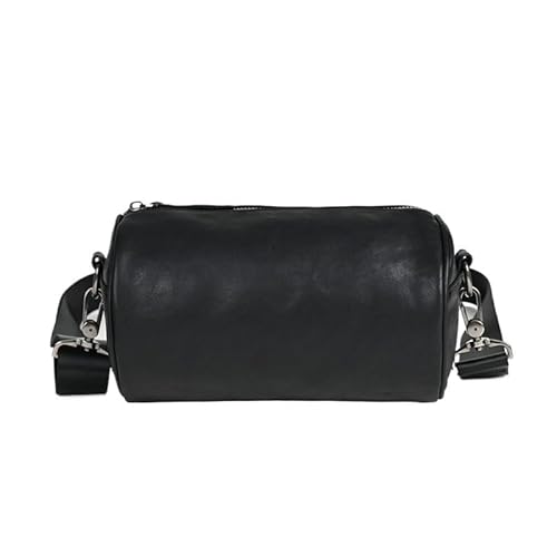 [HNJUBVG] JSEIAJB European Retro Leather Men's Single Shoulder Bag Matte Crossbody Backpack(Style1)