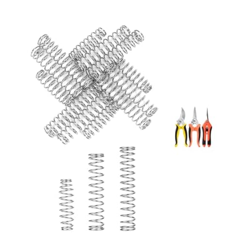 Adiyer Replacement Springs for Pruners, Springs Suitable for The Multicolour 3 Pack Garden Pruning Shears Set selling on Amazon (15pcs springs mixed), Silver Tone