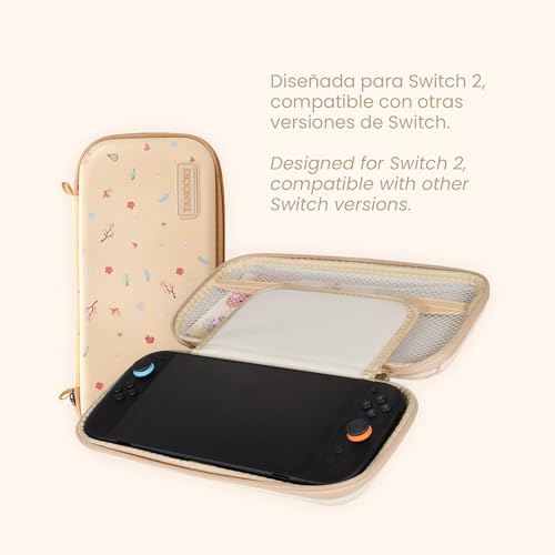TANOOKI - Tragetasche für Switch 2, süßes Design, schöne Tasche für Switch 2, kompatibel mit Switch/OLED/Lite, Innenraum für Spiele