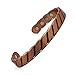 Reevaria - Guaranteed 99.9% Pure Copper Heavy Twisted Magnetic Cuff Bracelet Men 8 Magnets 3500 Gauss- Recovery Pain Relief - Arthritis, Golf Other Sports Injuries, Carpal Tunnel