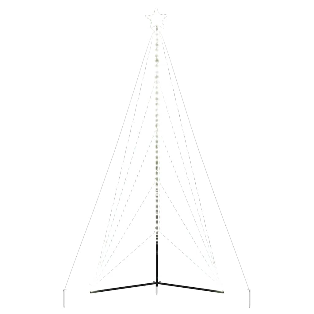 Choinka LED zimna biel, wysokość 400 cm, 615 świateł, 8 trybów, IP44, oświetlenie zewnętrzne, do ogrodu, na taras, święta