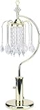S.H. International Elegance Crystal-Like Shade Table Lamp 27"H - Polished Brass