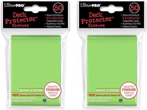 Ultra Pro (100X) Lime Green (Light) Deck Protectors Sleeves Standard MTG Colors