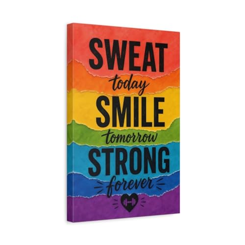 Toile de sport arc-en-ciel 30x45cm châssis premium de 3cm pour intérieur