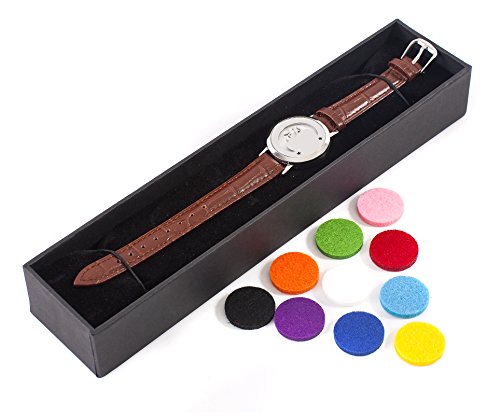 Pulsera difusora de aceite aromático con correa de cuero