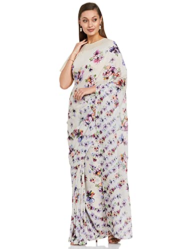 RIVER Women's 100% Polyester Saree (RS2SVSR225A_Pink)