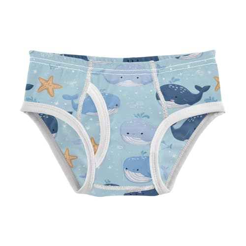 Wusikd Cute Whale Boys' Underwear Cotton Stars Boys Briefs Soft Toddler Underwear 2T