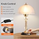 Lampe de table en cristal, lampe de chevet dimmable avec interrupteur ON/OFF, lampes en verre modernes pour tables de nuit, décoration de chambre salon