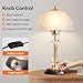 Flashine Crystal Table Lamp,Dimmable Bedside Lamp with ON/Off Switch Modern Glass Lamps for Night Stands Bedroom Living Room Decor (1PACK)