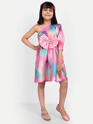 Image of TILISM Girls Multicolor One Shoulder Dress