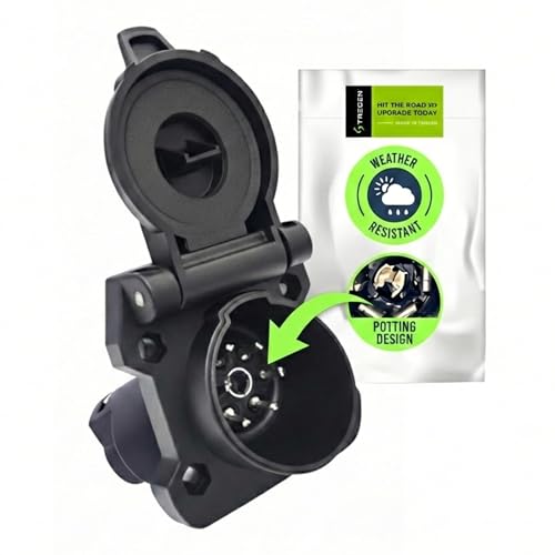 TREGEN 48403 Heavy-Duty Vehicle-Side 7-Way RV Blade Trailer Conne...