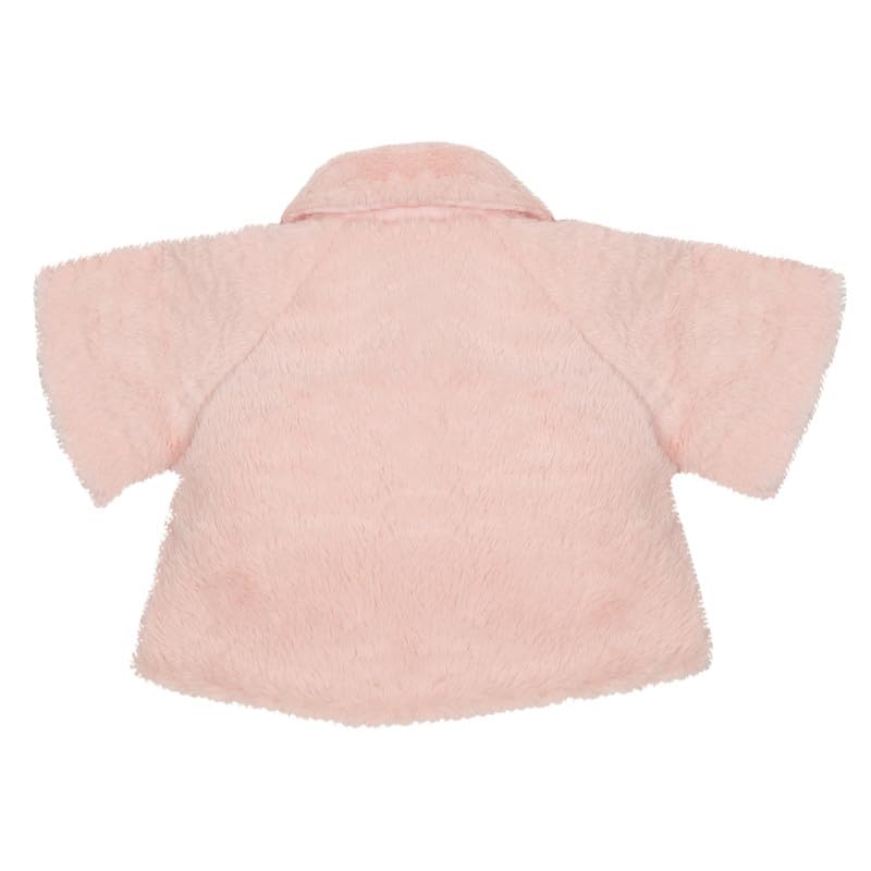 LITTLE GINNIE Fur Winter Jacket for Baby Girls 2-3 Years - Peach | Poncho with Pom-Pom | Stylish Winter Wear Coat for Kids 1