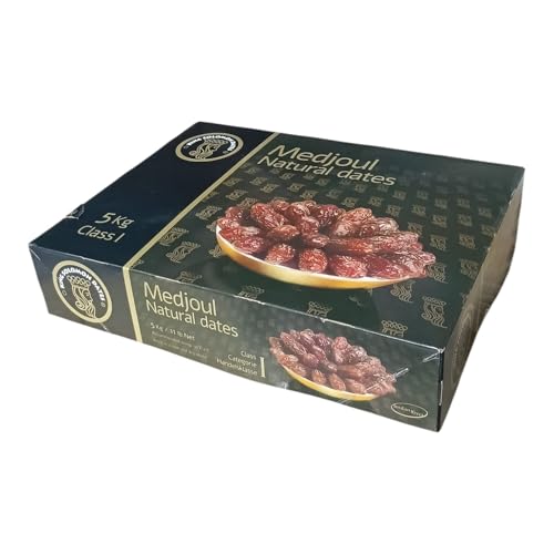 Dátiles Medjoul XL Naturales 5kg | Gran Tamaño y Textura Tierna | Dulzor Natural | Dátiles Premium “El Rey de los Dátiles” | Snack Natural Ideal para Repostería y Cocina