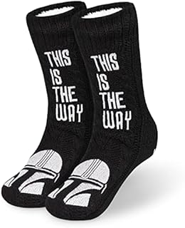 Disney The Mandalorian Fluffy Socks, Baby Yoda Mens Slipper Socks, Warm Knitted Socks