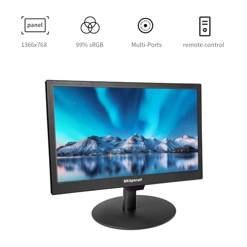 SKitphrati 15.6 Inch Small Monitor 1366x768 TN Screen Display Mini Monitor with HDMI VGA BNC Ports, VESA Mounting, LED Monitor for PC, Laptop and Computer, Built in Speaker by SKitphrati - Image 5