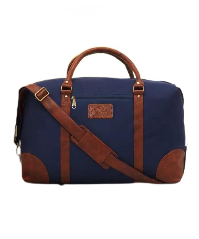 Duffle Luggage Bag 22 cm Nylon Large Weekender Travel with Detachable Shoulder Strap for Men & Women (Blue)-image-48