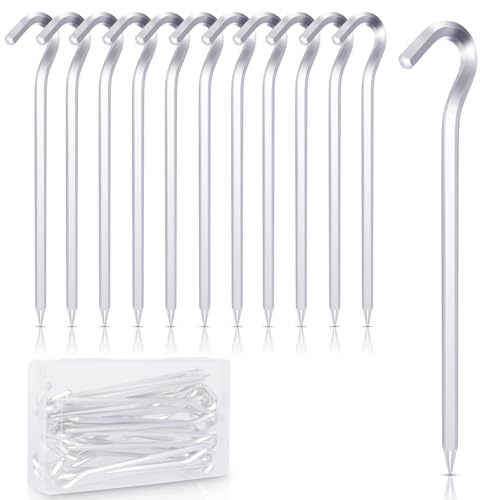 Aibeli 12 Piezas Piquetas Camping, 18 cm / 7" Estacas Camping de Aluminio