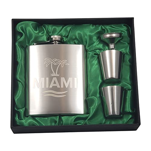 Miami Flask Gift Set