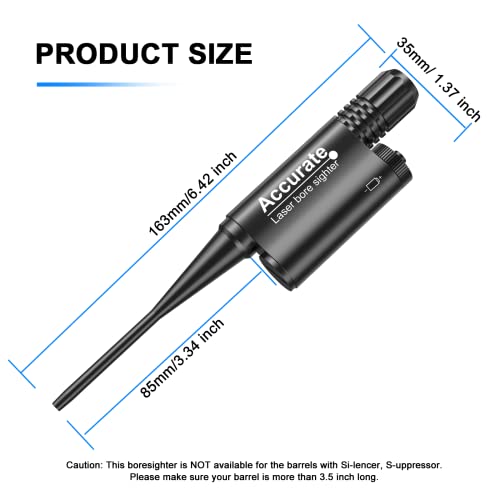 Ezshoot Green Laser Bore Sight For 0.17 To 12Ga Caliber Boresighter Kit With Rechargeable Battery For Hunting Or Shooting thumb #5