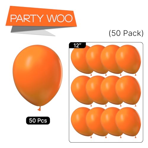 Image of PartyWoo Orange Balloons 50pcs Fall Latex Helium Balloons 12 Inch | Birthday Baby Shower Graduation Fall Tangerine Little Cutie Tropical Sunshine Theme Party Decorations Orange-Y9