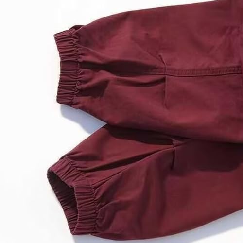 Boys Cargo Pants Stretch Elastic Waist School Kids Joggers Fashion Cute Casual Sweatpants with Pockets for 5-15t4