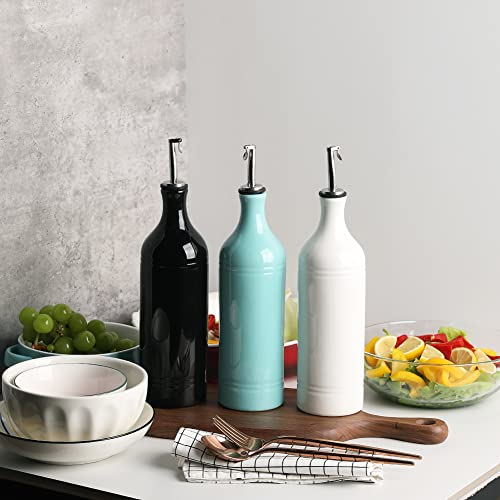 Sweejar Home Large Ceramic Olive Oil & Vinegar Dispenser Bottle, Opaque Oils Cruet Protects to Reduce Oxidation - Image 3