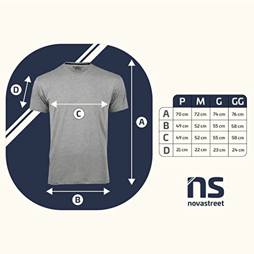Kit 5 Camisetas Básicas Masculinas Slim Novastreet