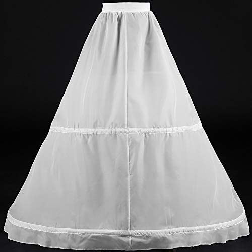 Women's 2 Hoops Bridal Crinoline White Petticoat Half Slip Underskirt Wedding Dress Bride Pannier Petticoat2
