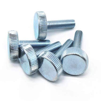 M3 M4 Thumb Screw Flat Head Knurled Hand Screws Galvanized Bolts 6-30mm Length - (Size: M3x 6mm(10pcs))