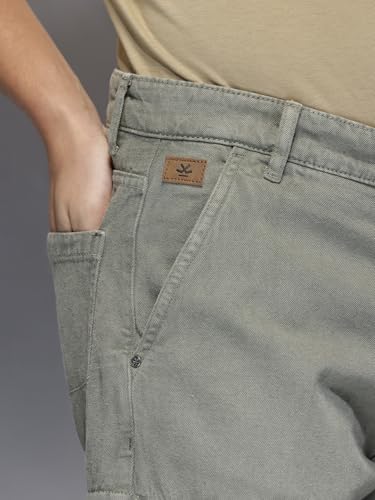 Image of WROGN Men's 100% Cotton Jeans | Solid | Baggy Fit